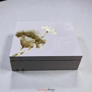 Rectangle lacquer box hand painted with lotus 15*20cm ( different designs )